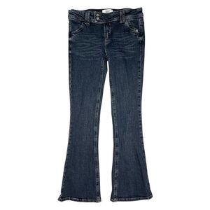 BDG Women’s 26 Low Rise Flare Jeans Dark Wash Stretch Denim